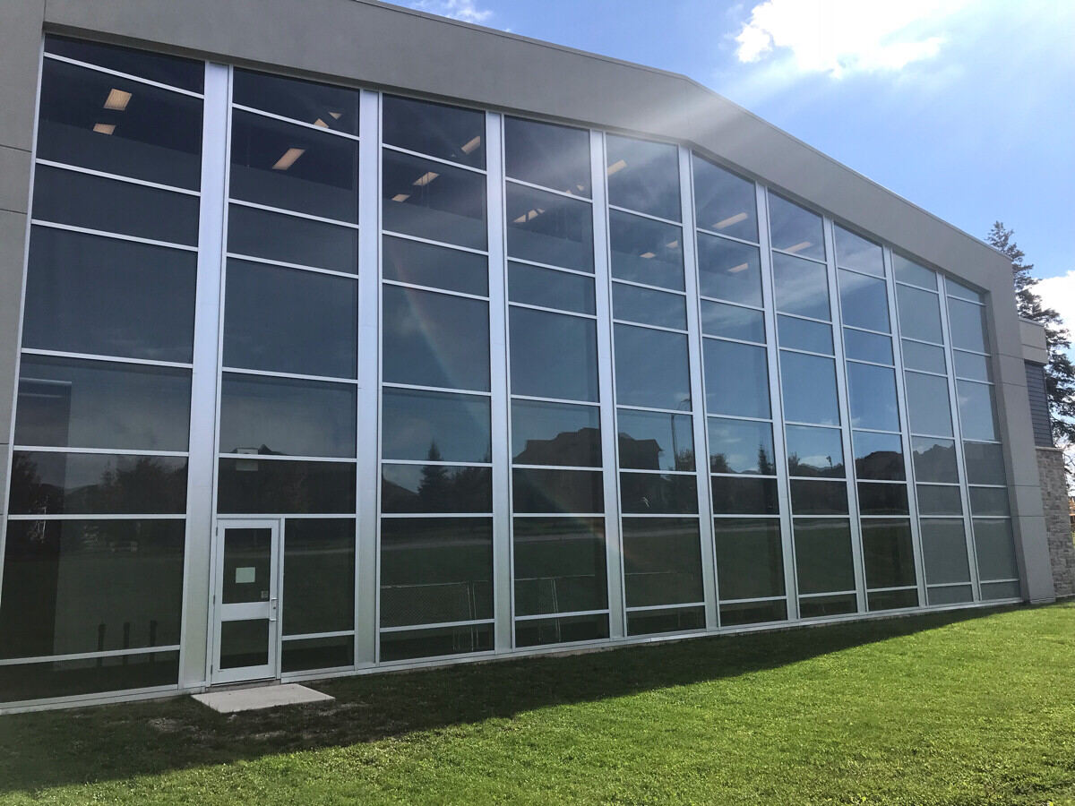 Exterior window cleaning at Cornerstone Christian Community Church Markham.